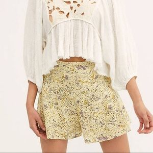 Free People Floral Eyelet Shorts